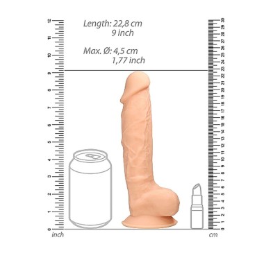 Realistyczne dildo żylaste z mocną przyssawką 18cm